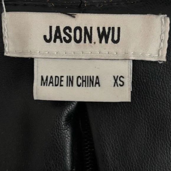 JASON WU Black Vegan Leather With Cut Out Mini Dress XS - Picture 5 of 6